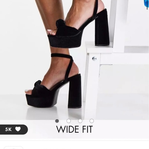 ASOS knotted platform velvet heeled sandals - Picture 3 of 3